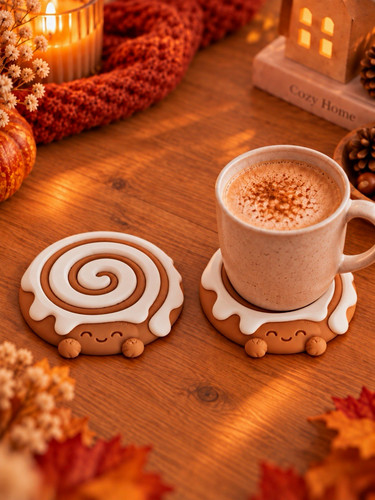 Cinnamon roll coaster - cinnamon,