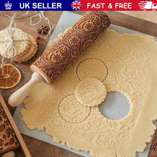 Wooden rolling pin embossing - wooden,