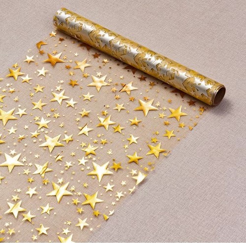 Gold star glitter table runner - star,