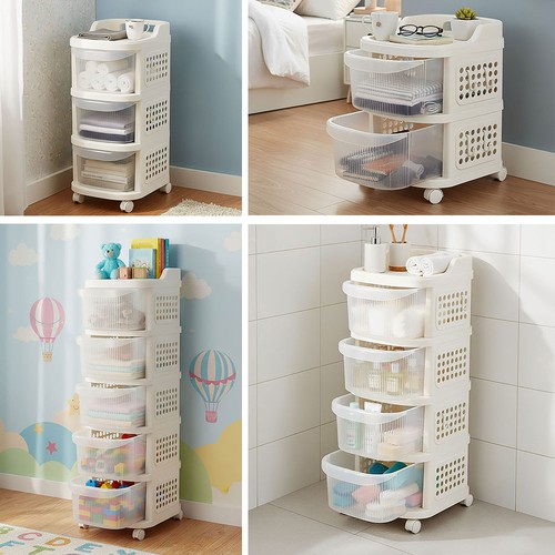 Plastic drawers rack trolley - drawers,