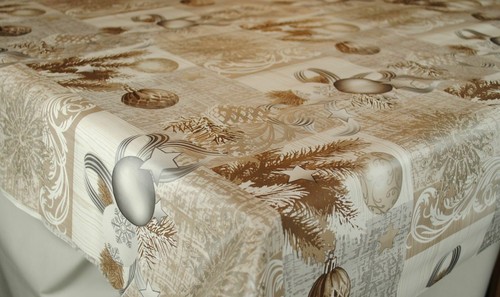 Taupe and silver baubles pvc - silver,