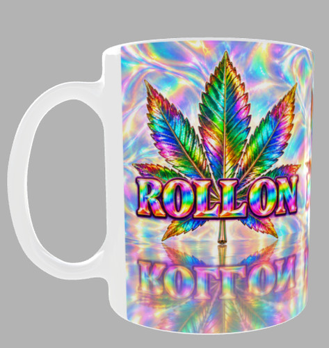 Roll cannabis leaf mug - cannabis,