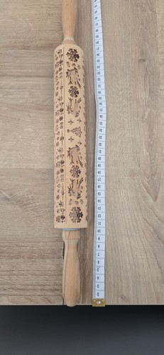 Embossed wooden rolling pin - embossed,