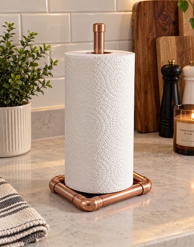 Handmade copper kitchen roll - handmade,