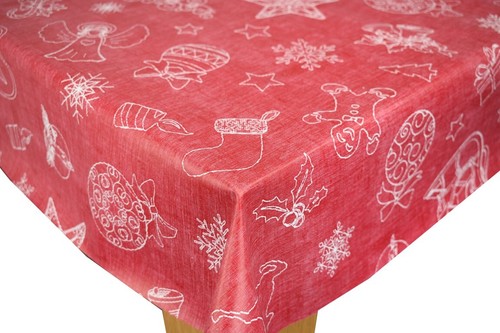 Festive red linen - red,