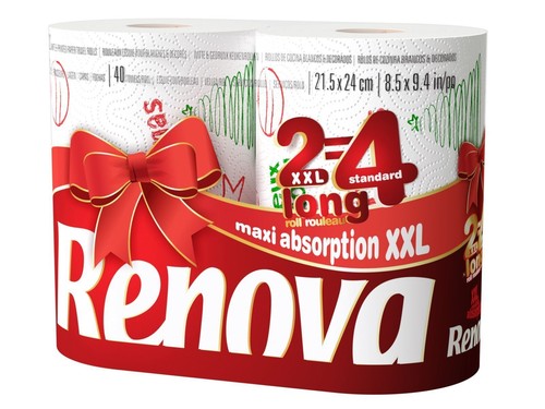 Renova white print ply - white, 2